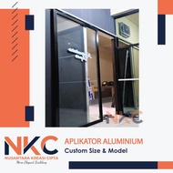 PINTU KACA SLIDING GESER ALUMINIUM L80XT200 CUSTOM UKURAN DAN MODEL