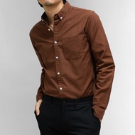 era-won เสื้อเชิ้ต คอปก แขนยาว Oxford Shirt Signature  สี Brown