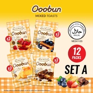 [Set A | 4Flavours x 3Packs] Ooobun HALAL Mixed Flavoured Toast SET A Bread Bundle (60g x 12packs)
