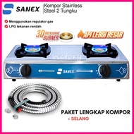 Kompor Sanex SKG-822 Kompor 2 Tungku Stainless Steel Api Biru / Kompor 2 Tungku 3D Burner