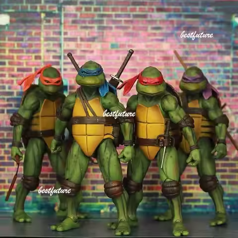 NECA TMNT Teenage Mutant Ninja Turtles 7 Inch Action Figures Set Collectible Toys Raphael Donatello 
