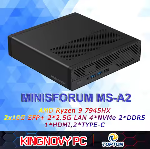 MINISFORUM MS-A2 Mini PC AMD Ryzen 9 9955HX 7940HX 2x10G SFP+2*2.5G LAN 4*NVMe 2*DDR5 Workstation Ga