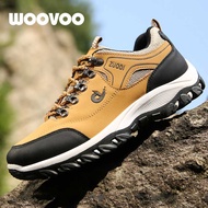HG467 WOOVOO working shoes men Kt lelaki leather outdoor hiking shoes plus size 37-48 lighweight rubber black cal shoes for men Kt men shoes EW