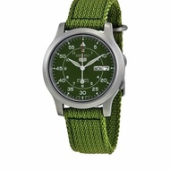 seiko 5 automatic 21 jewels green military nylon strap