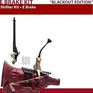 American Shifter 352298 Shifter Kit (TH400 8" E Brake BLK Dual Shift 11" Handle Ringed Knob For CA54