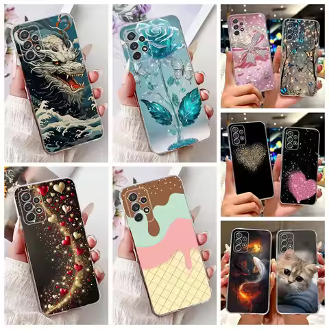 For Samsung Galaxy A23 A33 A53 A73 5G Case Stylish Painted Cover Soft Silicone Case For Samsung A23 