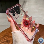 4 Corners Transparent Phone Case with Character 'Fu' Design, Anti-Slip, Anti-Scratch, Shockproof, fo