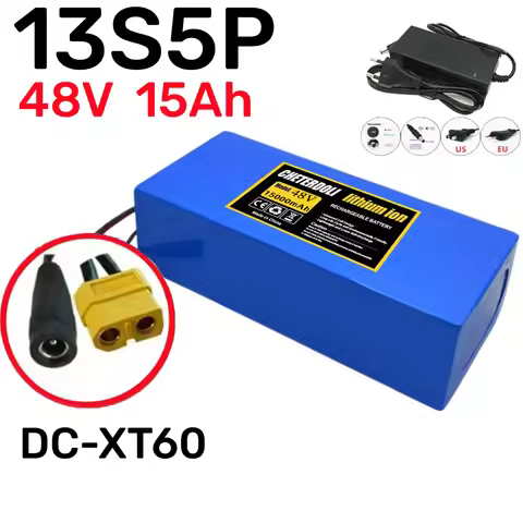 13S5P 48V 15Ah 18650 Rechargeable lithium battery with built-in t BMS,for 500-750W Scooters Battery 