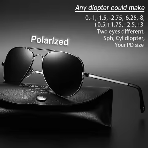 Myopia sunglasses diopter Polarized oversize prescription aviation sun glasses for nearsighted men w