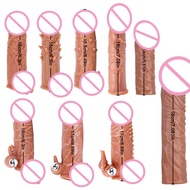 Soft Penis Sleeve Enlargement Extender Reusable Delay Sleeve Ejaculation Male Adult Sex Toys for Men