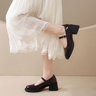 Shoes 31 Mary Thick 32 Trendy Retro Small Special Size 34 Small Leather Shoes Women Thin French Sole