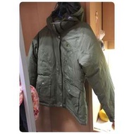 Lacheln 超厚 似羽絨外套 軍綠厚外套 size:L