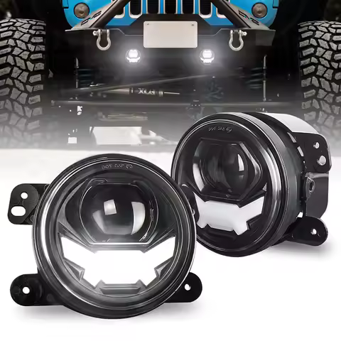 2PCS 4Inch Led Laser Fog Lights White Driving Lights DRL Off Road Fog Lamps For Jeep Wrangler JK TJ 