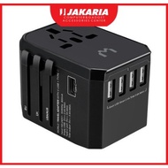 Universal Travel Adapter Type C 3A USB 4 Port Mediatech MT-805