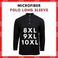 (8XL-9XL) Plus Size Microfiber Polo Long Sleeve Baju Berkolar Lengan Panjang