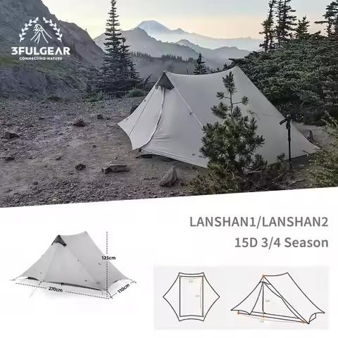 3F UL GEAR Lanshan1 Outdoor Ultralight Camping Tent 3/4 Season Lanshan2 Professional 15D Nylon Silic