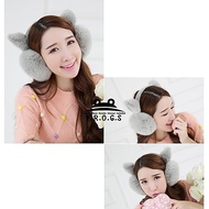 F.R.O.G.S F0121 Plush Cat-Ear Earmuffs, Super Warm Noise-Blocking Winter Ear Warmers