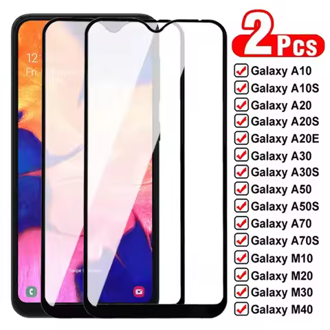 2Pcs Full Screen Protector For Samsung Galaxy A10 A20 A20E A30 A40 A50 A70 Tempered Screen For Samsu