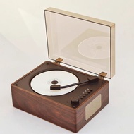 Retro Album CD Player Vinyl Speaker Turntable CD Player Rechargeable Household CD Record Player 2026