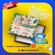 Baby Bio Frame Photo Canvas 11x11in