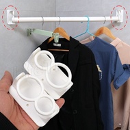 [ Featured ] Heavy Load Hanging Ring Hook - 360° Rotation Curtain Rod Rack - Telescopic Bar Support Bracket - Adjustable Clothes Rails Holder - Home Storage Supplies