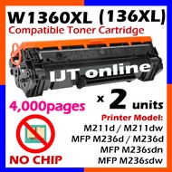 2x Compatible to HP W1360A HP136A W1360X HP LaserJet M211d M211dw MFP M236d M236dw M236sdn M236sdw
