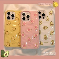 ibumpers Korean Cute Fruit Patterned Meteorite Phone Case Candy Color for iPhone 11 12 13 14 15 16 P