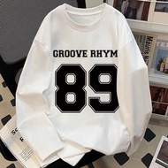 Duken Fashion Shop - unisex oversized white t-shirt | Crewneck jersey | Long sleeve t-shirt with num