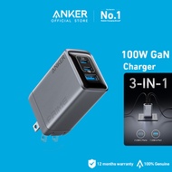 Anker GaN Prime Charger (100W 3 Ports GaN) sạc điện thoại for iPhone 17/ 17 Air/ 17 Pro series