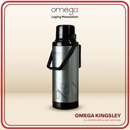 Omega Kingsley Black 2.2Liters Printed Metal Vacuum Flask