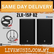 EV Electro-Voice ZLX-15P G2 1000W 15" Powered Loudspeaker With Speaker Stand And Cable-Each/Pair (ZL