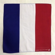 ผ้าลายธงชาติประเทศฝรั่งเศส (France flag) ผ้าโพกหัว ผ้าพันคอ ผ้าเช็ดหน้า 51x51 cm.