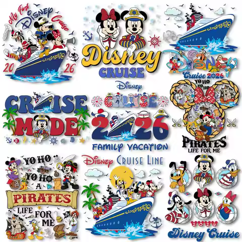 Cruise Line Family Vacation Printings Heat press Stickers on T-shirts Iron on Transfers DIY on Cloth