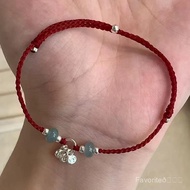 New Chinese Style Ancient Coin Beaded Bracelet Handmade Woven Red String Bracelet