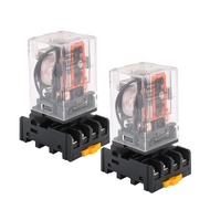Baomain 2-Pack Power Relay MK2P-I 110VAC Coil DPDT 8 Pin with Plug-in Terminal Socket, for Automatio