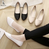 Ready stock women shoes xiaoyulu formal shoes leather Women woman flats shoes slip on flats loafers 