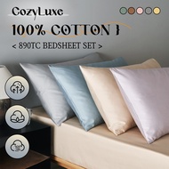 CozyLuxe 100% Cotton 890TC Pillowcase | Breathable & Skin-Friendly | Luxury Hotel Pillow Cover