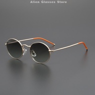 Korean Retro Metal Small Oval Spectacles Frame Personality Trendy Men Women Sunglasses 0425