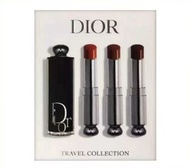 DIOR TRAVEL COLLECTION迪奧漆光黑管口紅唇膏三件套3.2gx3色號：740+527+727