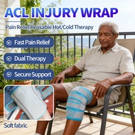Wrap brace for hot/cold gel compression, support heat, ACL injury, knee pack, tendonitis, pain, athl