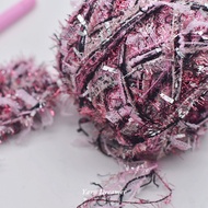 Benang Kait Benang Crochet Yarn for Bag Fluffy Yarn Crochet Wool Yarn Silver Glitter Yarn Purple Mix
