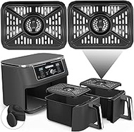 Air Fryer Grill Pan for Ninja Foodi DZ401 DZ550 10QT DualZone Air Fryers, Replacement Air Fryer Cris