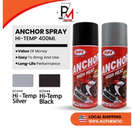ANCHOR Spray Hi Temp Black Silver H1 H2 Spray Exhaust Spray Tahan Panas Spray Ekzos Spray Kulit Enji