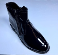 CHEN DIAMOND รองเท้าหนังแก้ว ของแท้ พื้นยางดิบ รองเท้าหนังทรงคัชชูแบบมีซิป รุ่น 902 สีดำ