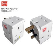 MK 3 way 13amp Adaptor Socket 692 WHI