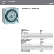 Hager EH711 16A 24hrs Timer Switch ~VXON9 Trading