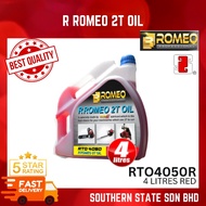 R ROMEO PREMIUM 2T OIL RTO4050R | LONG LASTING & SMOOTH RUNNING | 4 LITRES | RED