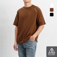 D2SHOP Men's T-shirt with embroidered BEARCAMP shoulder edges, thick, stretchy ribbed cotton materia