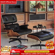 Eames Lounge Chair – Genuine Leather Single Sofa Lounge Chair, Minimalist Designer Leisure Chair for