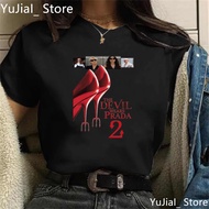 The Devil Wears Prada 2 Graphic Printed T Shirt Girls Fashion Red High Heel T-Shirt Women Clothes 20
